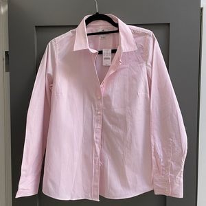 J Crew button down - pink / white mini stripe